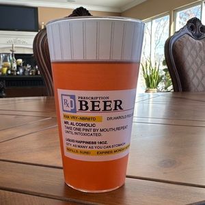 NWT Vintage Beer Prescription glass stein mug cup Big Mouth Toys